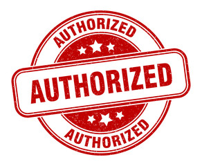 authorized stamp. authorized round grunge sign. label