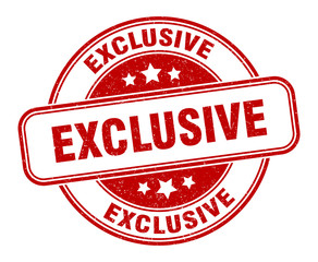 exclusive stamp. exclusive round grunge sign. label