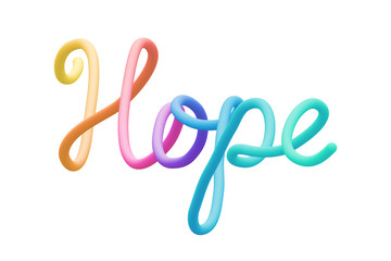 Fototapeta na wymiar Colorful inscription 'Hope'