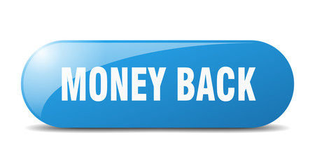 money back button. money back sign. key. push button.