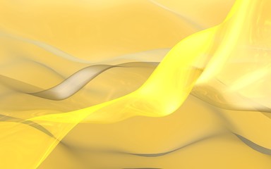 Abstract gold background. Beautiful backdrop with yellow waves. 3d illustration.