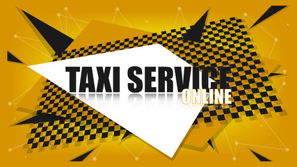 Naklejka premium Poster or advertising banner design template for taxi service.