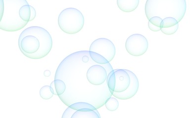 Light blue colored background with purple bubbles. Wallpaper, texture purple balloons. 3D illustration