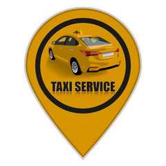 Orange taxi service icon. Taxi icon.