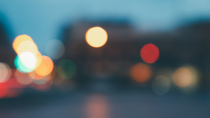 Abstract bokeh lights defocused on black background