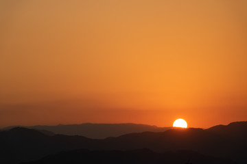 sunset over the mountains