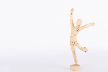 The various poses of wooden mannequin