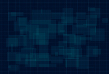HUD dark blue background with thin grid and dots. Design for science theme, artifical intelligence, neural network and hi-tech. Vector