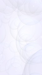 Abstract white background. Backdrop with light transparent bubbles. Vertical orientation. 3D illustration