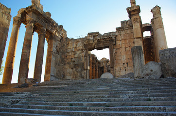 Roman ruins in the city of Baalbek, Lebanon