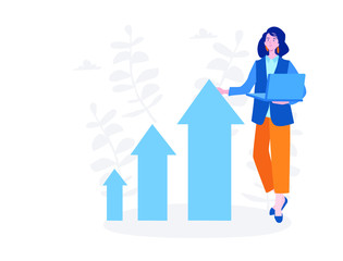 Business woman have successful business, such as meeting, team, Vector illustration for web banner, infographics, mobile. communication, member, group