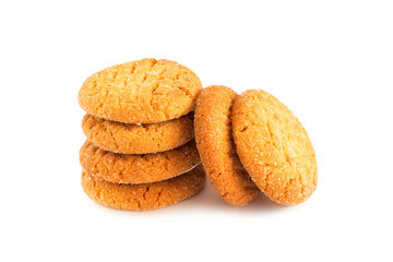 A confection isolated on a white background. Sweet cakes, cookies, muffins, shortbread cookies