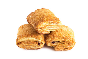 A confection isolated on a white background. Sweet cakes, cookies, muffins, shortbread cookies