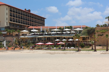 Beach in the summer on the Mediterranean coast