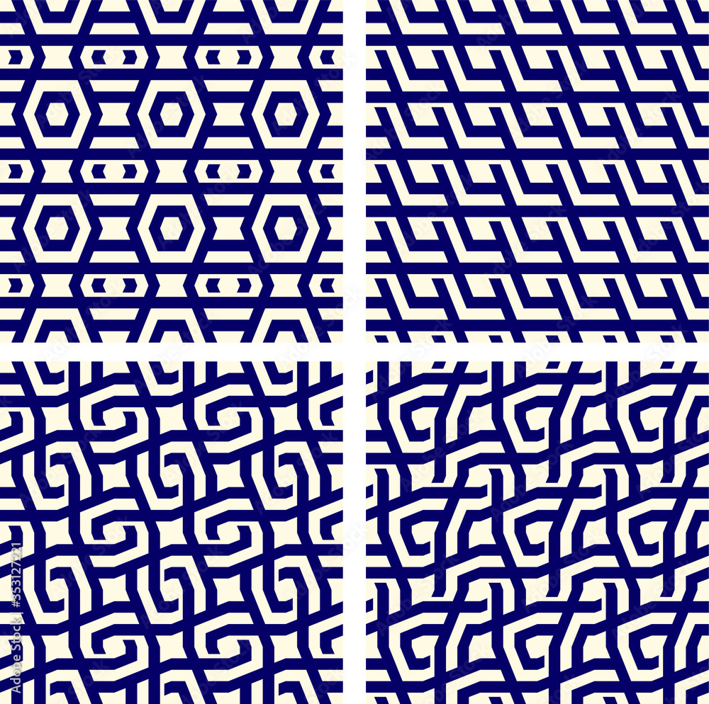 Poster set of seamless geometric pattern with geometric shapes,Fabric pattern,Tile pattern,Carpet pattern,Wallpaper pattern
