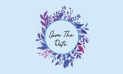 Watercolor Wedding Card Flowers