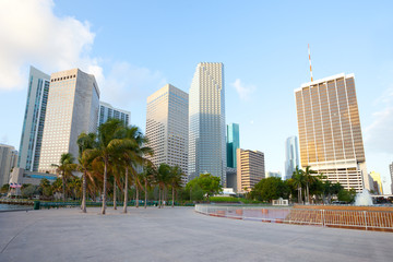 Fototapeta na wymiar Bayfront Park and downtown skyline, Miami, Florida, USA