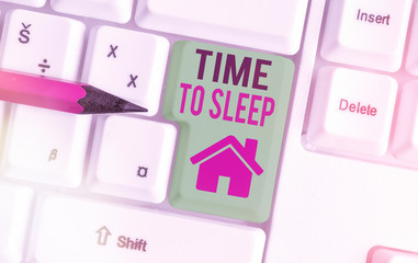 Conceptual hand writing showing Time To Sleep. Concept meaning a natural period of slumber or to be...