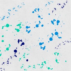 Abstract blue watercolor on white background. Hand paint texture with blue and turquoise splashing. Painted with brush and ink. Watercolor blots and drops on paper. Pattern