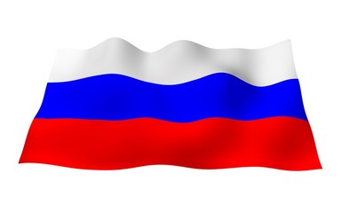 Waving flag of the Russian Federation. The National. State symbol of the Russia. 3D illustration