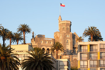 Cerro Castillo, the summer residence for the president of the country, Viña del Mar, Region de...