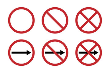 Danger red stop sign vector illustration in flat