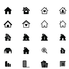 Set icons representing house Vector Illustration. House and home simple symbols. Houses icons set. Real estate.