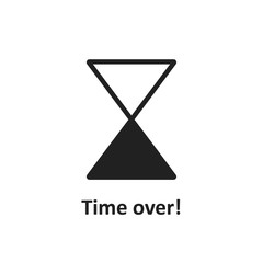 Watch, time icon, line flat clock in vector. Hourglass illustration.