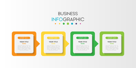 Business infographic element with options, steps, number vector template design