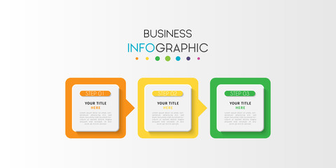 Business infographic element with options, steps, number vector template design