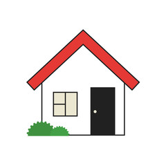 Vector house color illustration in flat. Stay home simple concept.