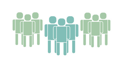 Vector teamwork concept simple illustration. Society people design icon in flat.