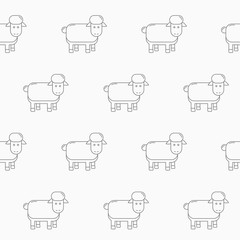 Wrapping paper - Seamless pattern of symbols sheep for vector graphic design