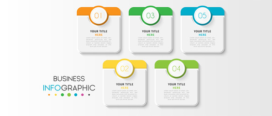 Business infographic element with options, steps, number vector template design