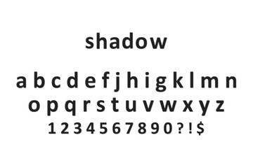 Simple 3d font shadow letter. Vector alphabet im flat.
