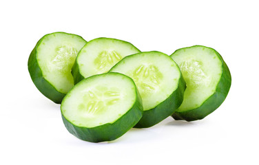 cucumber sliced isolated on white background