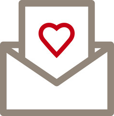 Love Letter Vector Icon on white background