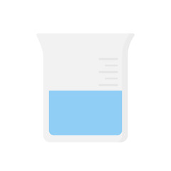 Beaker icon in simple flat. Chemistry laboratory vector isolated consept.