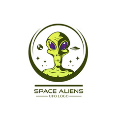 green aliens logo. Vector illustration