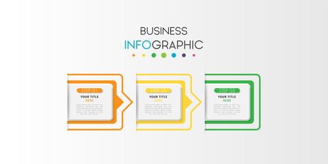 Business infographic element with options, steps, number vector template design