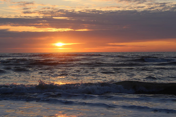 Obraz premium Sunset at the beach on Terschelling, the Netherlands.