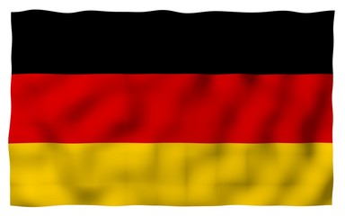 Flag of Germany. Wide format 3D illustration. State symbol of the Federal Republic of Germany. 3D rendering