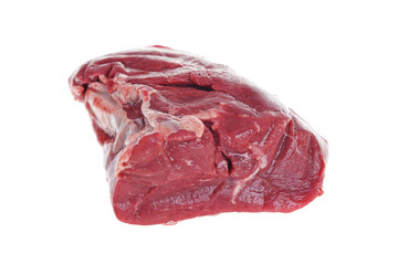 Raw beef for soup, cooking and baking on white background


