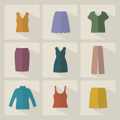 garments icon set
