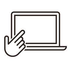 Touch screen and hand pointer icon