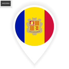 Andorra marker icon on white background. Andorra pin icon isolated on white background.