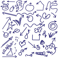vector, isolated, hand drawn arrows