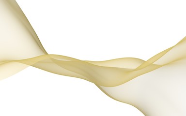 Abstract wave. Scarf. Bright ribbon on white background. Abstract smoke. Raster air background. 3D illustration