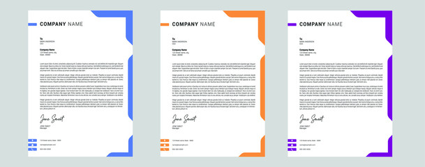 Corporate Letterhead Design With 3 Colors