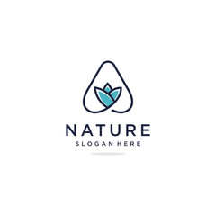 Nature organic logo design inspiration Premium Vector